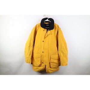 Vtg 90s Streetwear Mens Large Wool Lined Pigment Dye Chore Barn Jacket Yellow